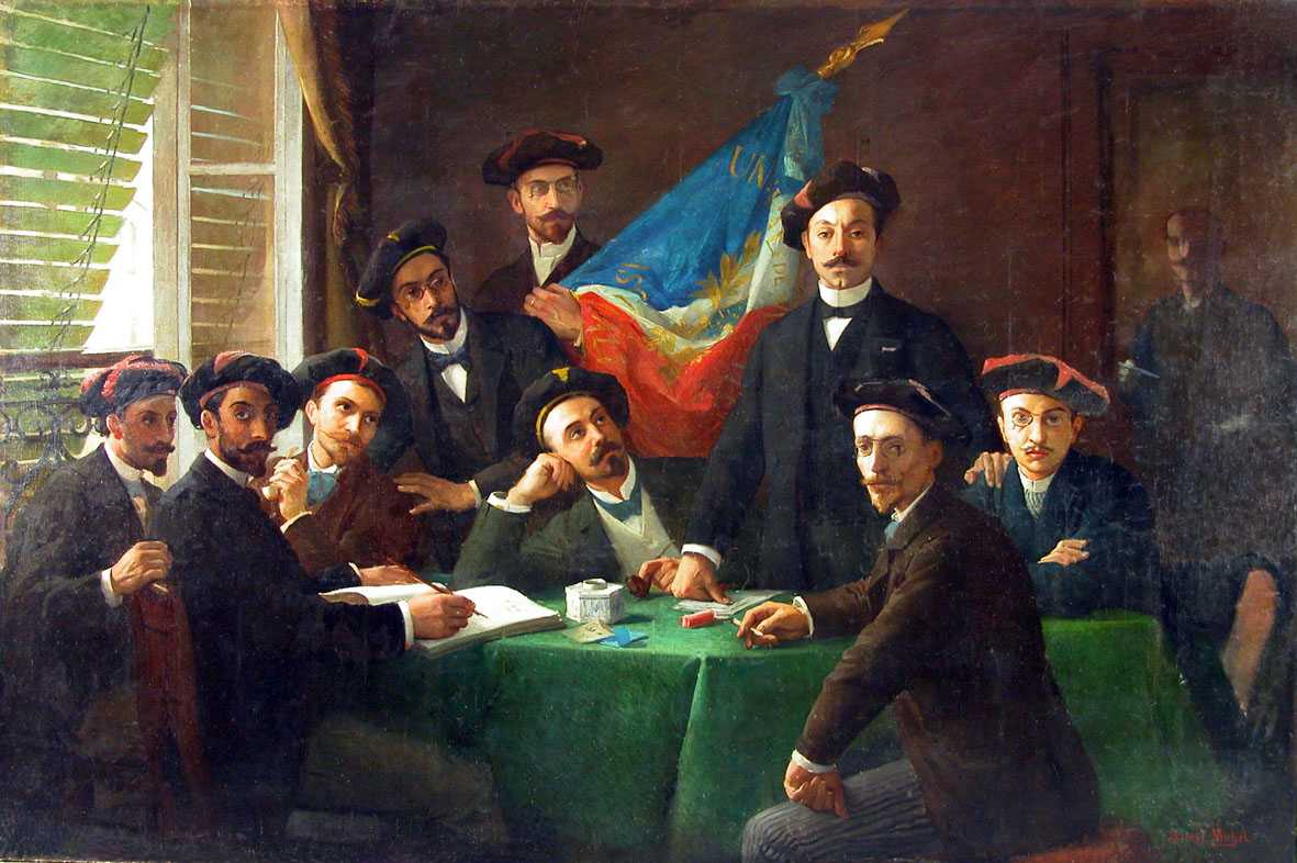 دفتر انجمن دانشجویی مونپلیه (AGEM) در جشن های ششمین سالگرد در سال 1892.